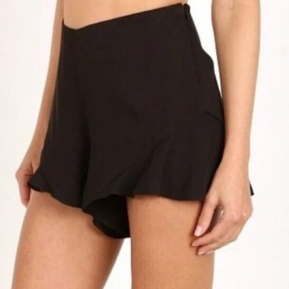 Free People Black Ruffle Hem Shorts Fiona 4